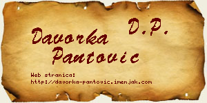 Davorka Pantović vizit kartica
